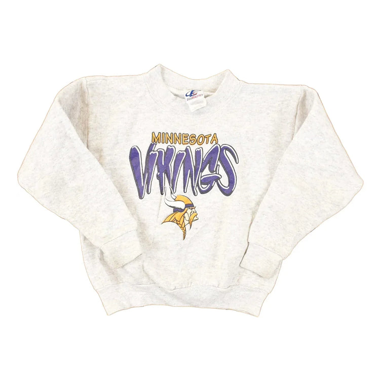 Vintage 1990s Minnesota Vikings Logo Athletic NFL Crewneck Sweatshirt Youth L from propervintagecanada