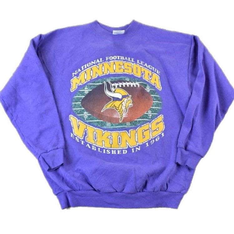 Vintage 1990s Minnesota Vikings NFL Crewneck Sweatshirt Men's Large from propervintagecanada