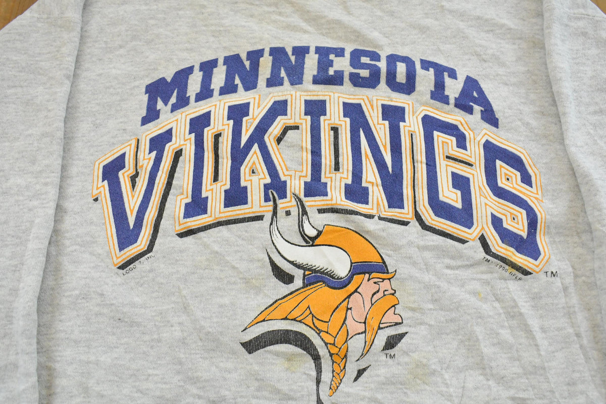 Vintage 1990s Minnesota Vikings NFL Crewneck Sweatshirt Men's Large from propervintagecanada