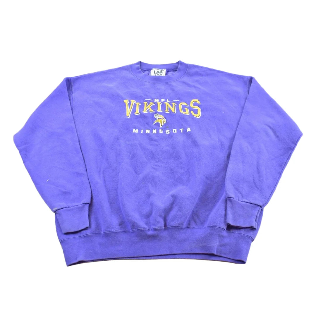 Vintage 1990s Minnesota Vikings NFL Embroidered Crewneck Sweatshirt Mens XL Men's Large from propervintagecanada