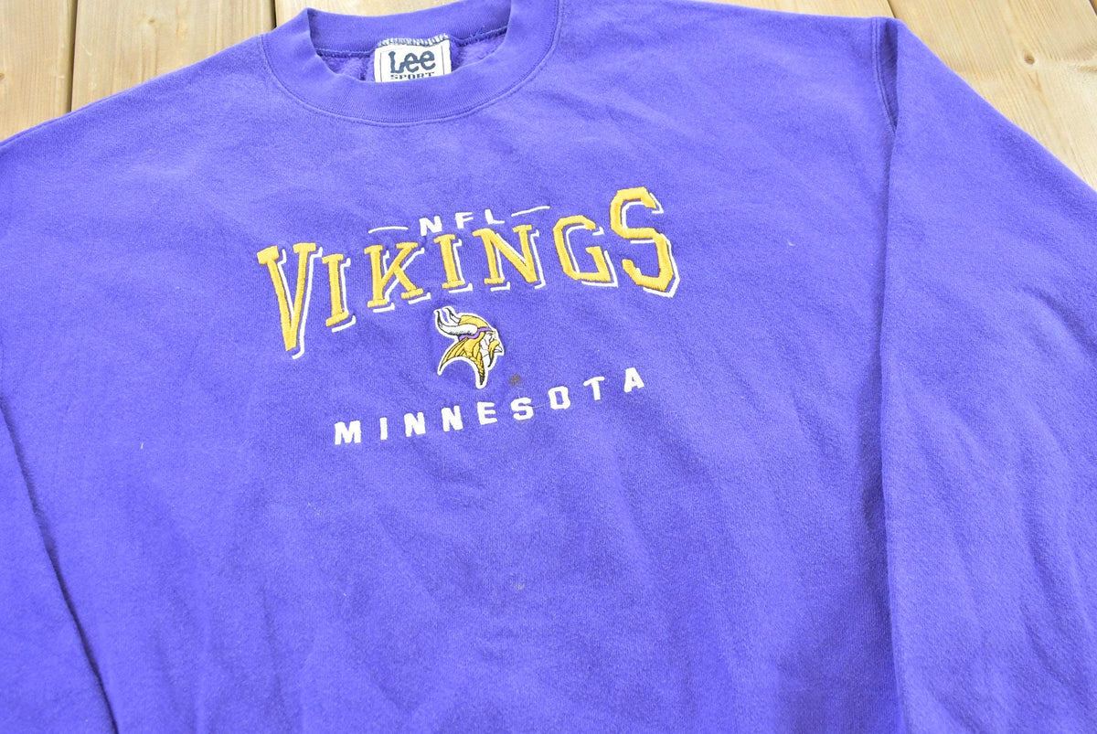 Vintage 1990s Minnesota Vikings NFL Embroidered Crewneck Sweatshirt Mens XL Men's Large from propervintagecanada