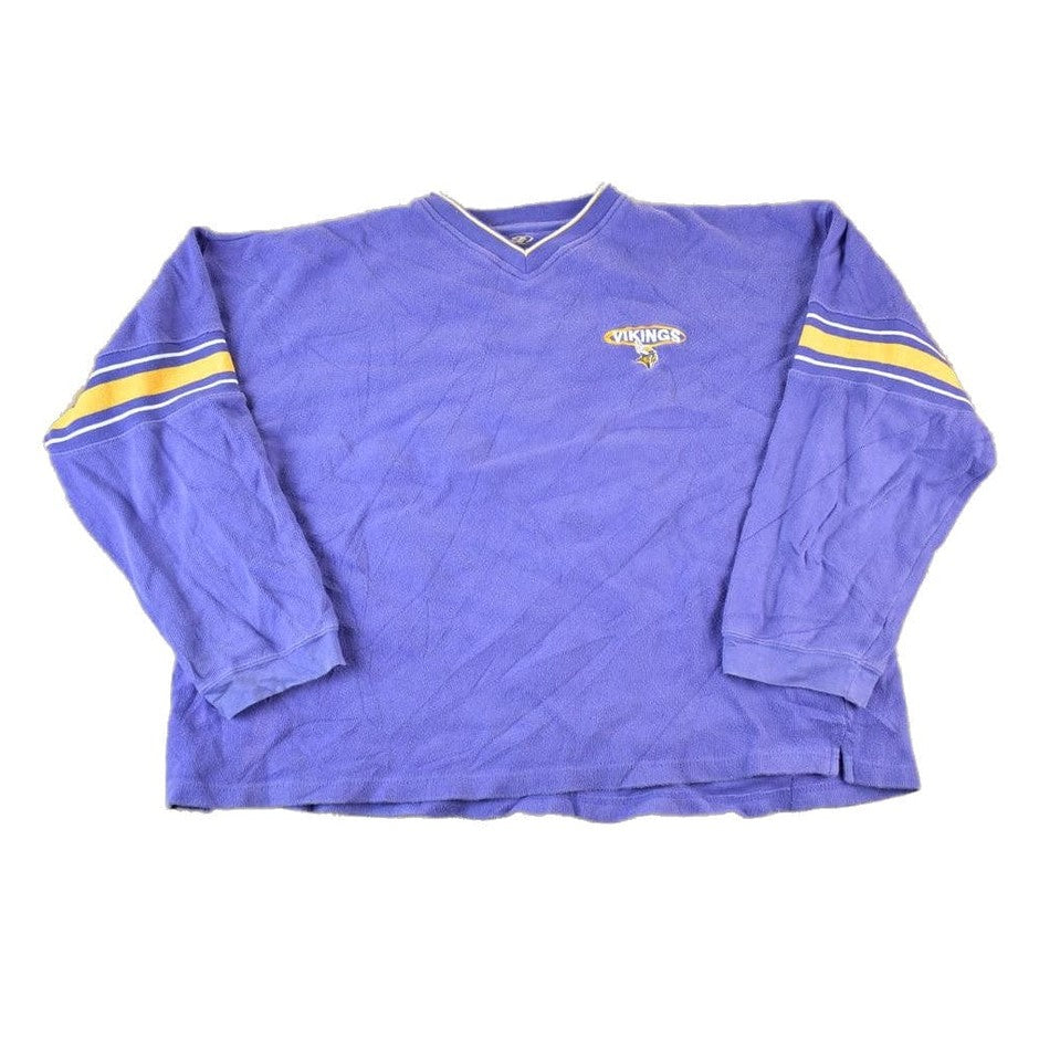 Vintage 1990s Minnesota Vikings NFL Embroidered V Neck Sweatshirt Men's XL from propervintagecanada