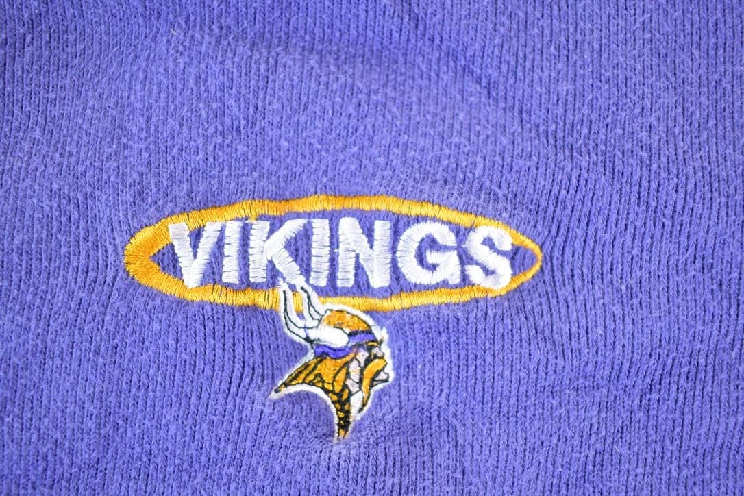 Vintage 1990s Minnesota Vikings NFL Embroidered V Neck Sweatshirt Men's XL from propervintagecanada