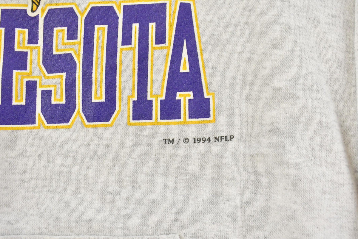 Vintage 1990s Minnesota Vikings NFL Hoodie Sweatshirt Men's L from propervintagecanada
