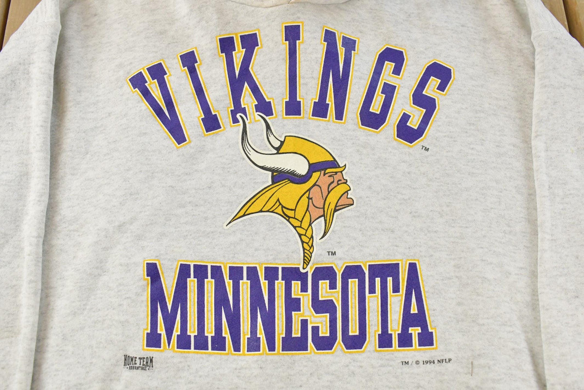 Vintage 1990s Minnesota Vikings NFL Hoodie Sweatshirt Men's L from propervintagecanada