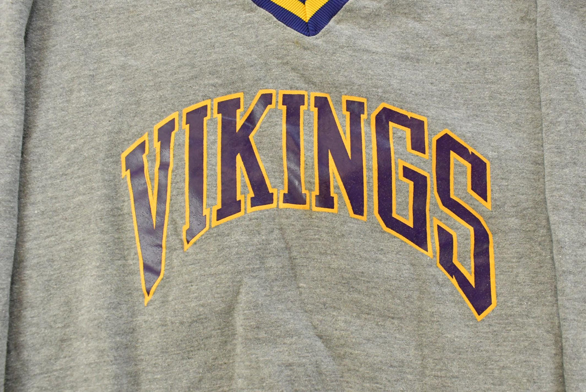 Vintage 1990s Minnesota Vikings NFL V Neck Sweatshirt Men's XL from propervintagecanada