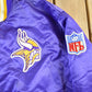 Vintage 1990s Minnesota Vikings Team Starter Pro Line NFL Satin Snap On Jacket Men's XL from propervintagecanada