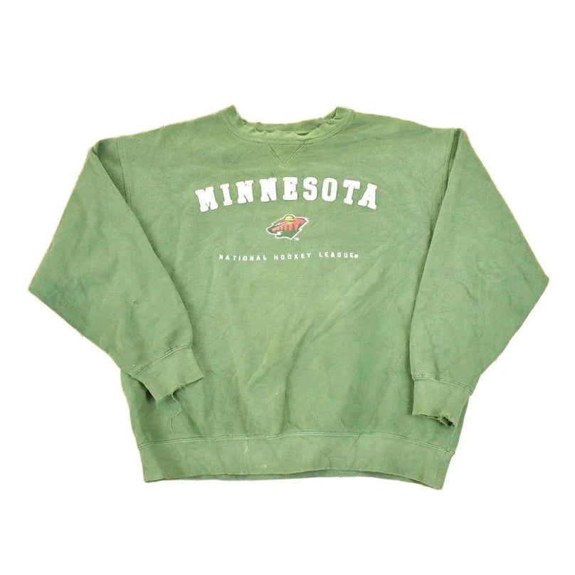 Vintage 1990s Minnesota Wild Embroidered NHL Hockey Crewneck Sweatshirt Mens XL / Lee Sport / Vintage Winter Sportswear from propervintagecanada