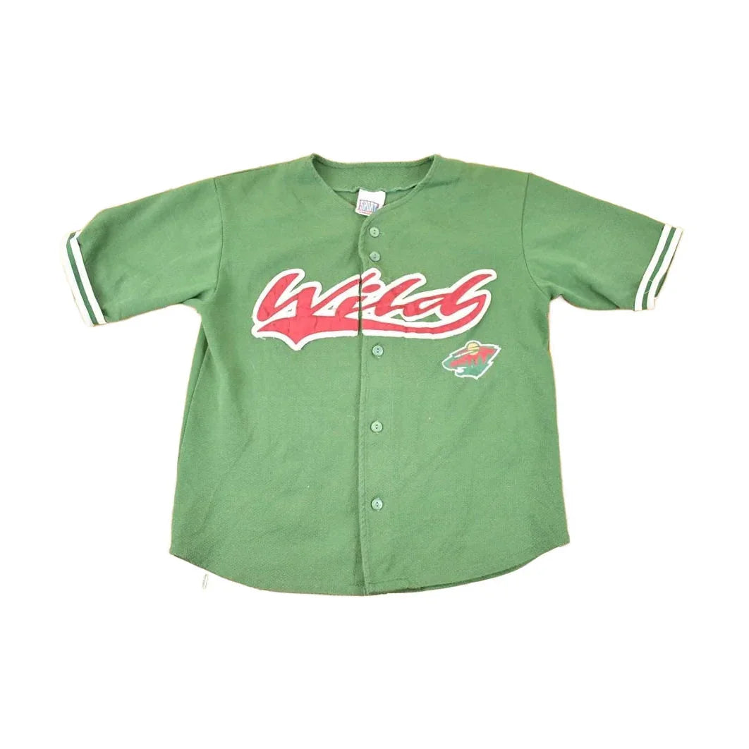Vintage 1990s Minnesota Wild MLB Button Up Jersey Men's M from propervintagecanada