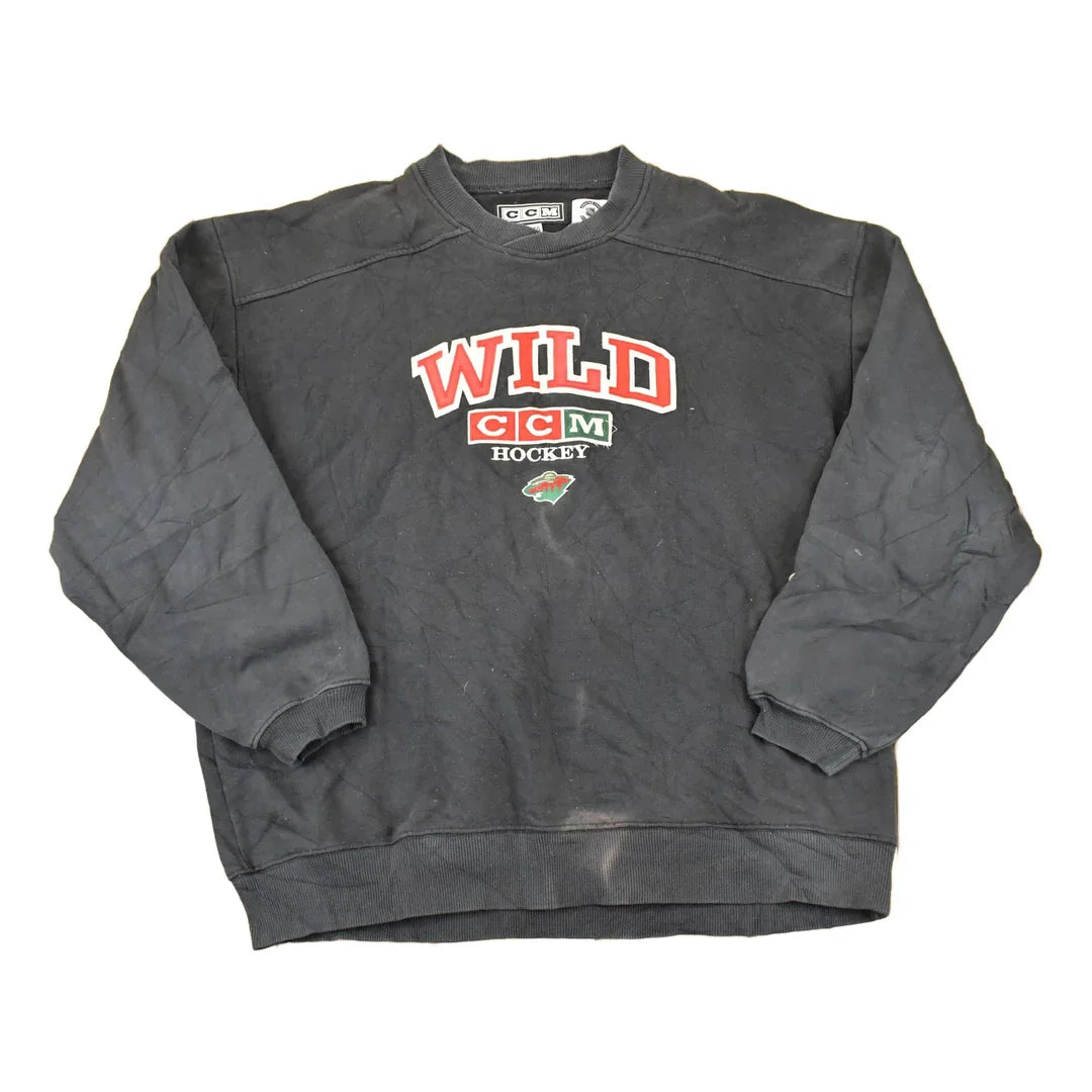 Vintage 1990s Minnesota Wild NHL Hockey Crewneck Sweatshirt Mens XL from propervintagecanada