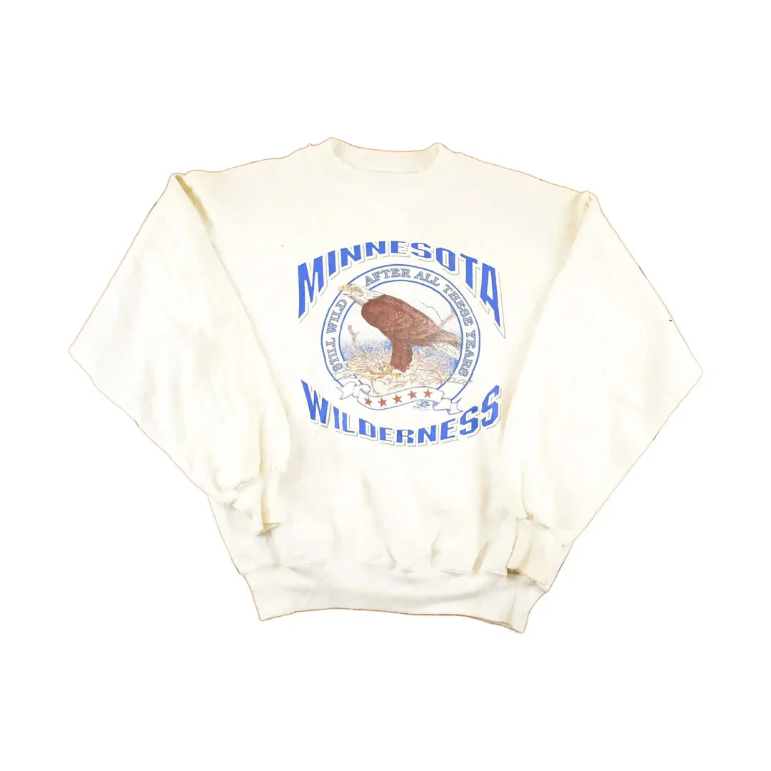 Vintage 1990s Minnesota Wilderness Bald Eagle Souvenir Crewneck Sweatshirt Men's L from propervintagecanada