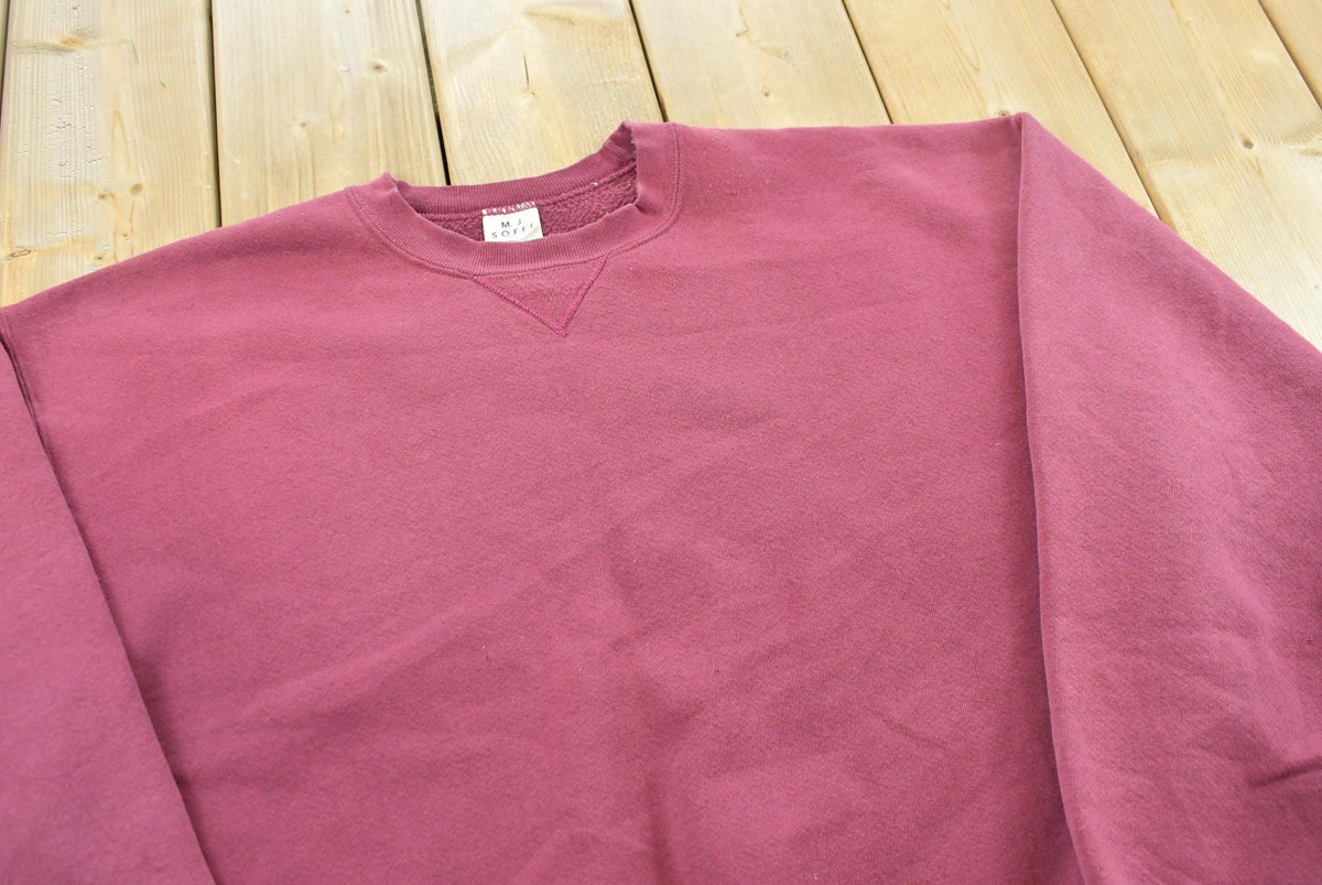 Vintage 1990s MJ Soffe Blank Red Crewneck Sweatshirt Men's from propervintagecanada