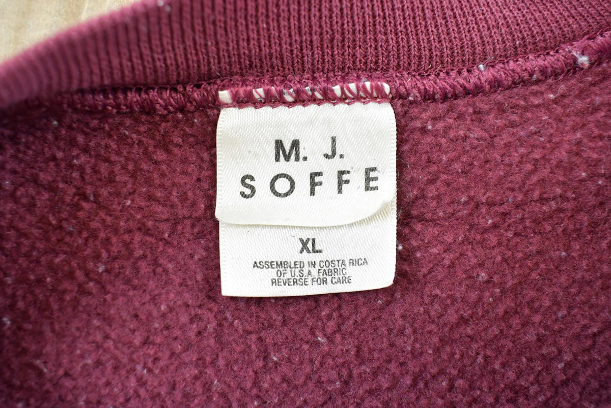 Vintage 1990s MJ Soffe Blank Red Crewneck Sweatshirt Men's from propervintagecanada