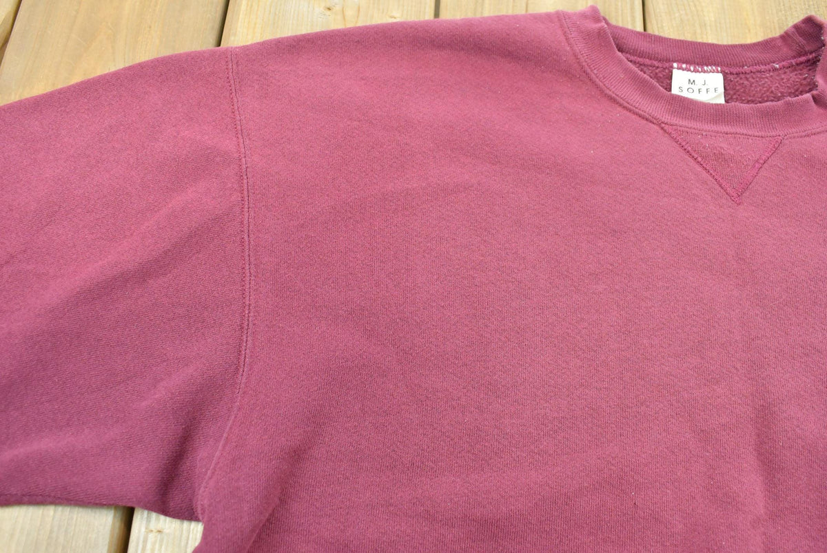 Vintage 1990s MJ Soffe Blank Red Crewneck Sweatshirt Men's from propervintagecanada