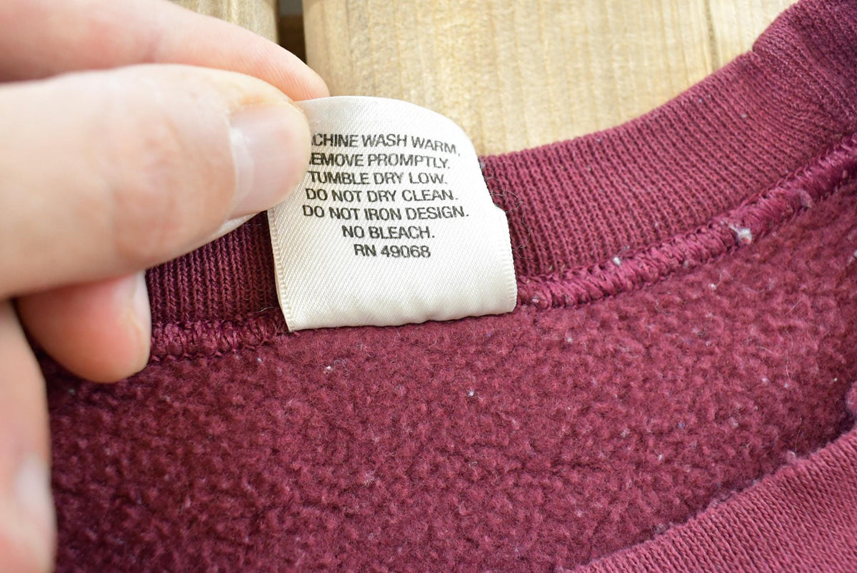 Vintage 1990s MJ Soffe Blank Red Crewneck Sweatshirt Men's from propervintagecanada