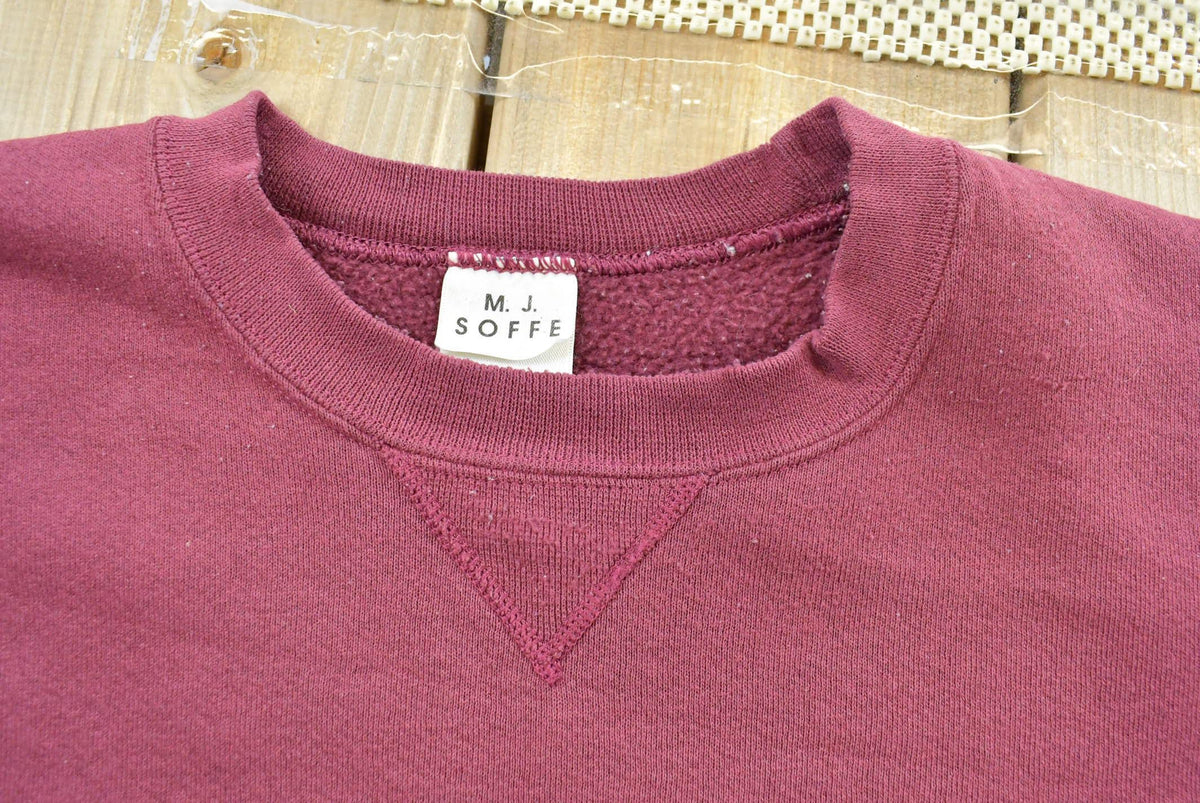 Vintage 1990s MJ Soffe Blank Red Crewneck Sweatshirt Men's from propervintagecanada
