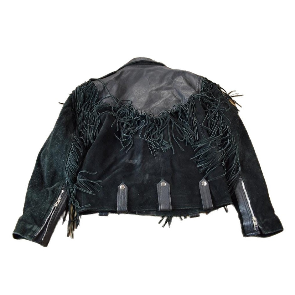 Vintage 1990s MOB Genuine Leather Fringed Jacket Women's S-M from propervintagecanada