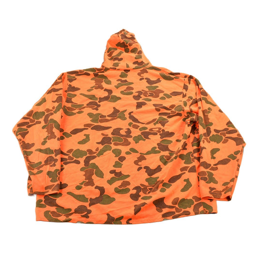 Vintage 1990s Moleskins Orange Camo Graphic Hoodie Men's 2XL from propervintagecanada