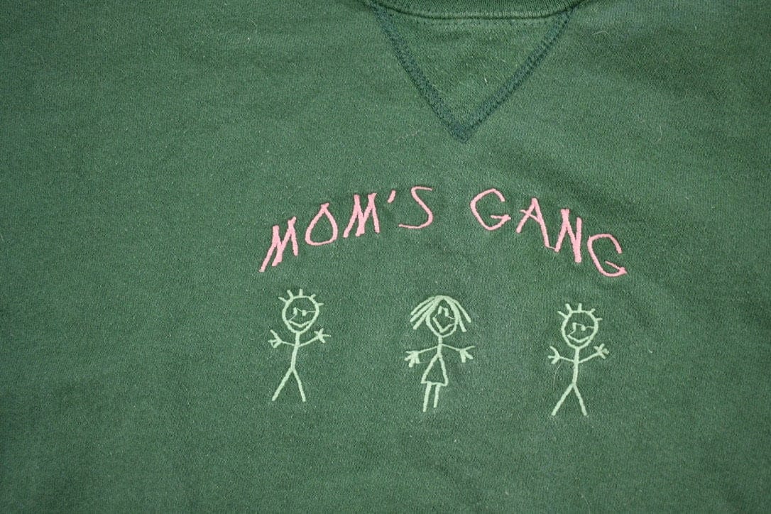 Vintage 1990s Mom's Gang Crewneck Sweater Men's XL from propervintagecanada
