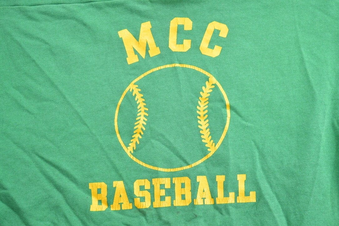 Vintage 1990s Monroe Community College Baseball Collegiate Crewneck Men's Medium from propervintagecanada