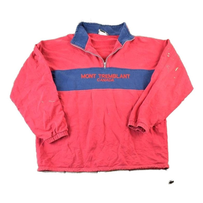 Vintage 1990s Mont Tremblant Quarter Zip Souvenir Crewneck Sweatshirt Men's XL from propervintagecanada