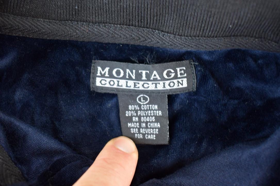 Vintage 1990s Montage Collection Collared Argyle Print Crewneck Sweatshirt Mens M from propervintagecanada