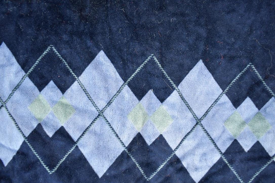 Vintage 1990s Montage Collection Collared Argyle Print Crewneck Sweatshirt Mens M from propervintagecanada