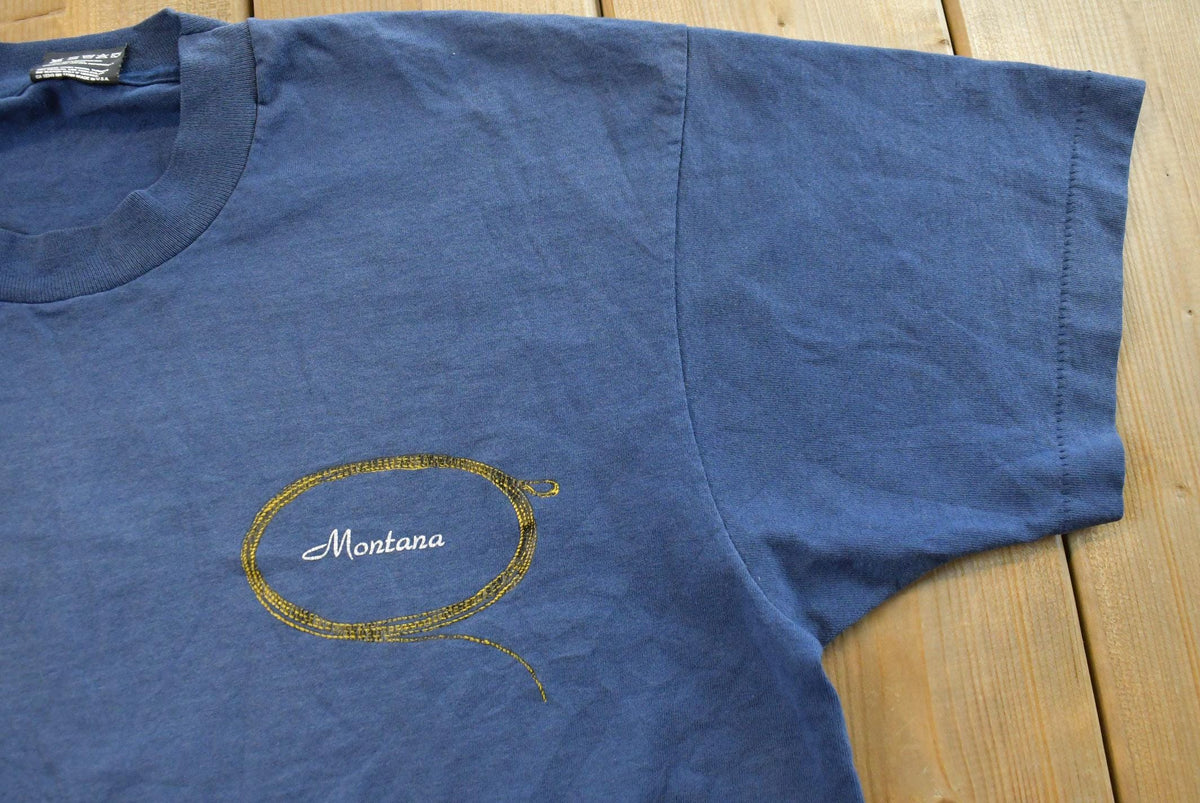Vintage 1990s Montana Steer Skull T-Shirt Men's L from propervintagecanada