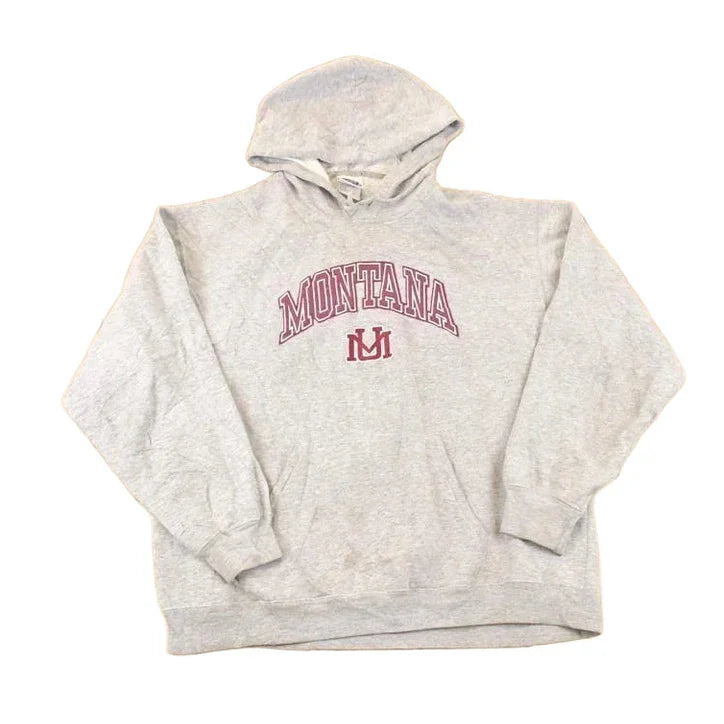 Vintage 1990s Montana University Embroidered Hoodie Sweater Mens L from propervintagecanada