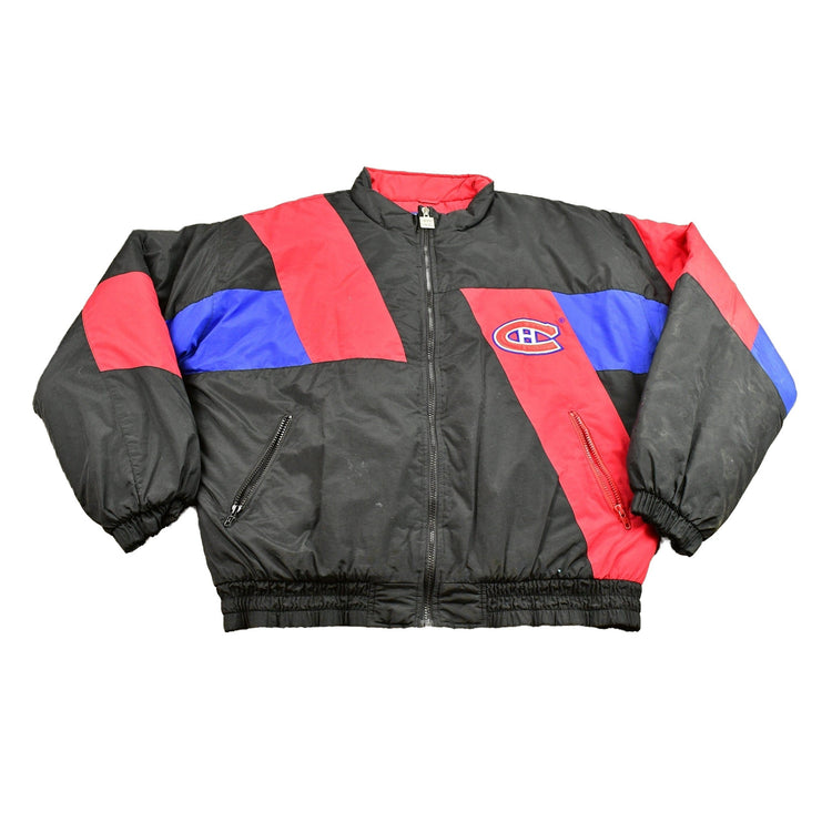 Vintage 1990s Montreal Canadiens NHL Color Block Puffer Jacket Men's Large from propervintagecanada