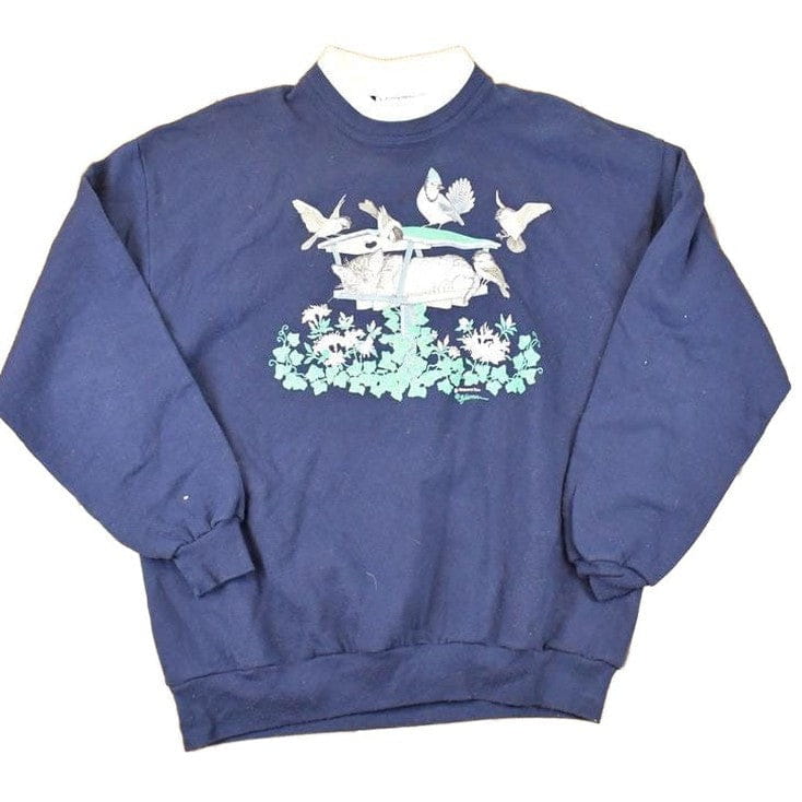 Vintage 1990s Morning Sun Blue Jays Graphic Print Double Collar Crewneck Sweatshirt Women's XXL from propervintagecanada