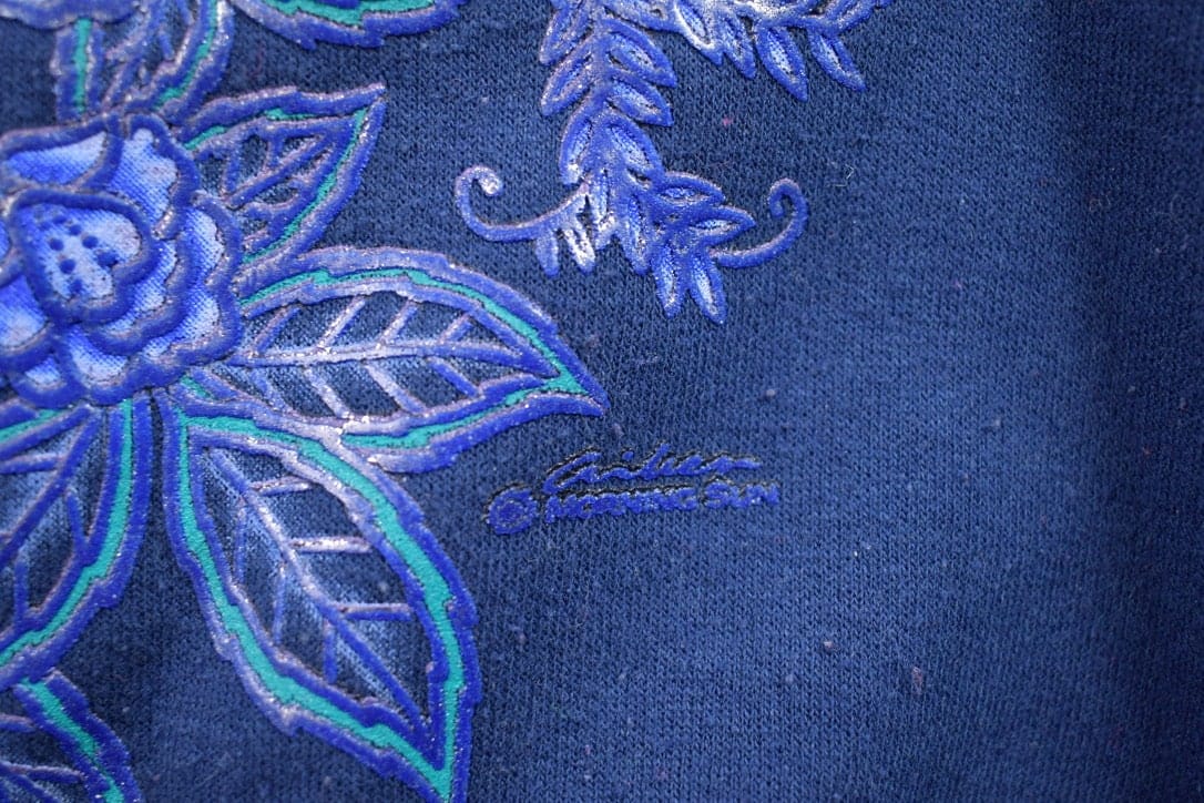 Vintage 1990s Morning Sun Floral Crewneck Sweater Men's Large from propervintagecanada