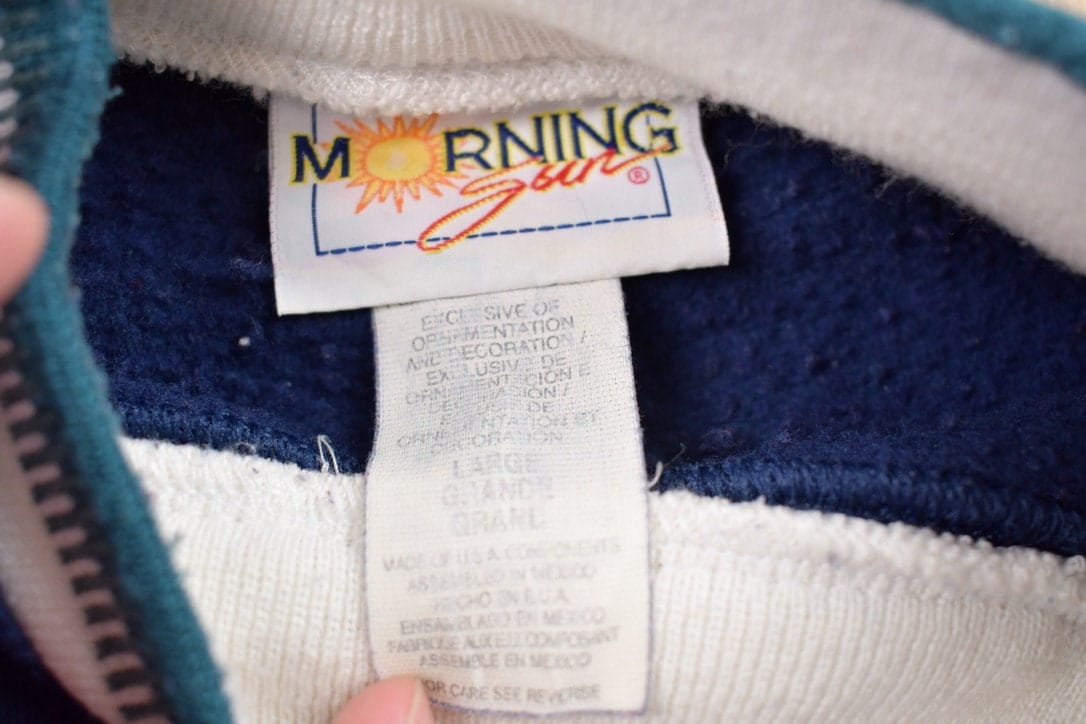 Vintage 1990s Morning Sun Floral Crewneck Sweater Men's Large from propervintagecanada