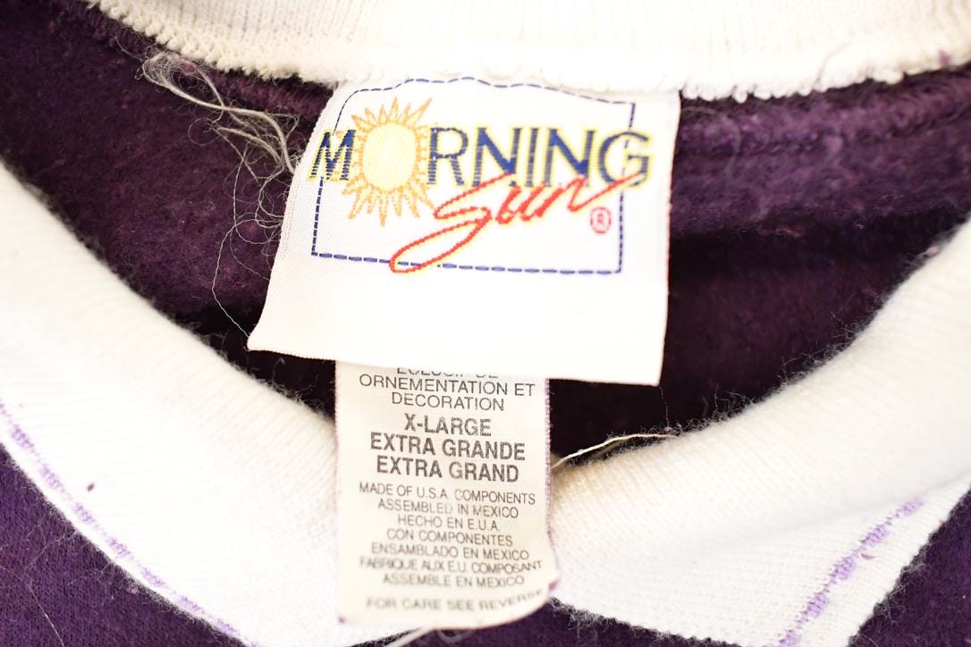 Vintage 1990s Morning Sun Floral Graphic Print Coallred Sweatshirt Women's L from propervintagecanada