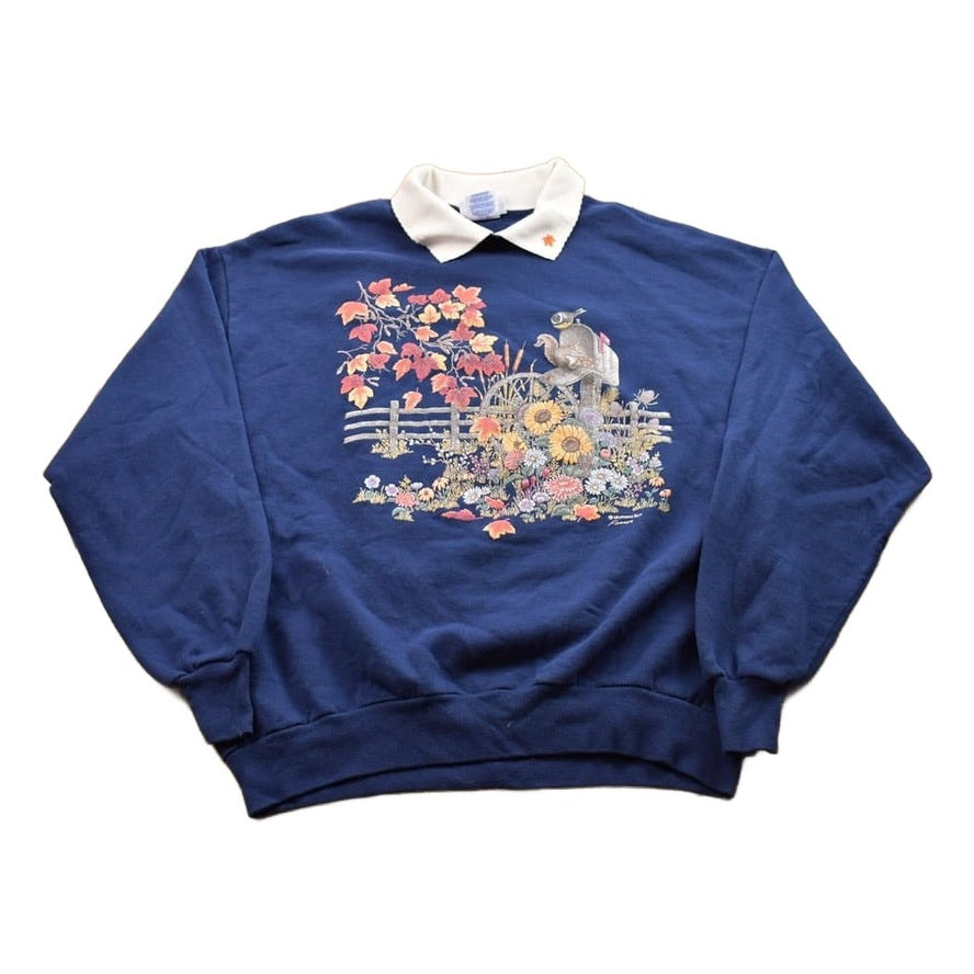 Vintage 1990s Morning Sun Floral Theme Crewneck Sweater from propervintagecanada