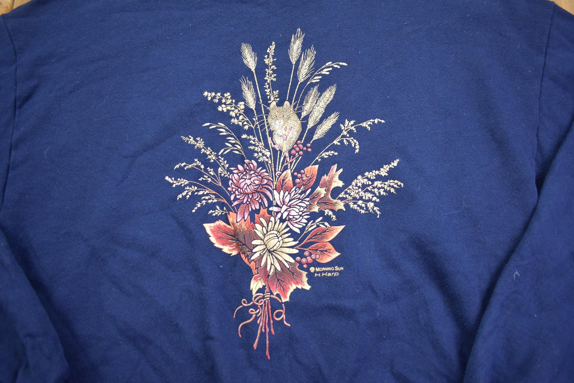 Vintage 1990s Morning Sun Flower Crewneck Sweatshirt Men's Large from propervintagecanada