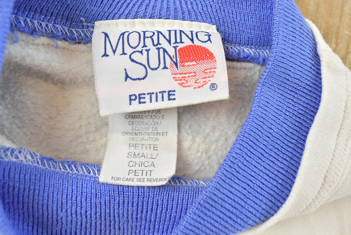 Vintage 1990s Morning Sun Petite Cute Floral Double Collar Crewneck Sweatshirt Women's S from propervintagecanada