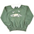 Vintage 1990s Morning Sun Sleeping Kitty Cat Quarter Zip Collared Crewneck Sweatshirt Women&