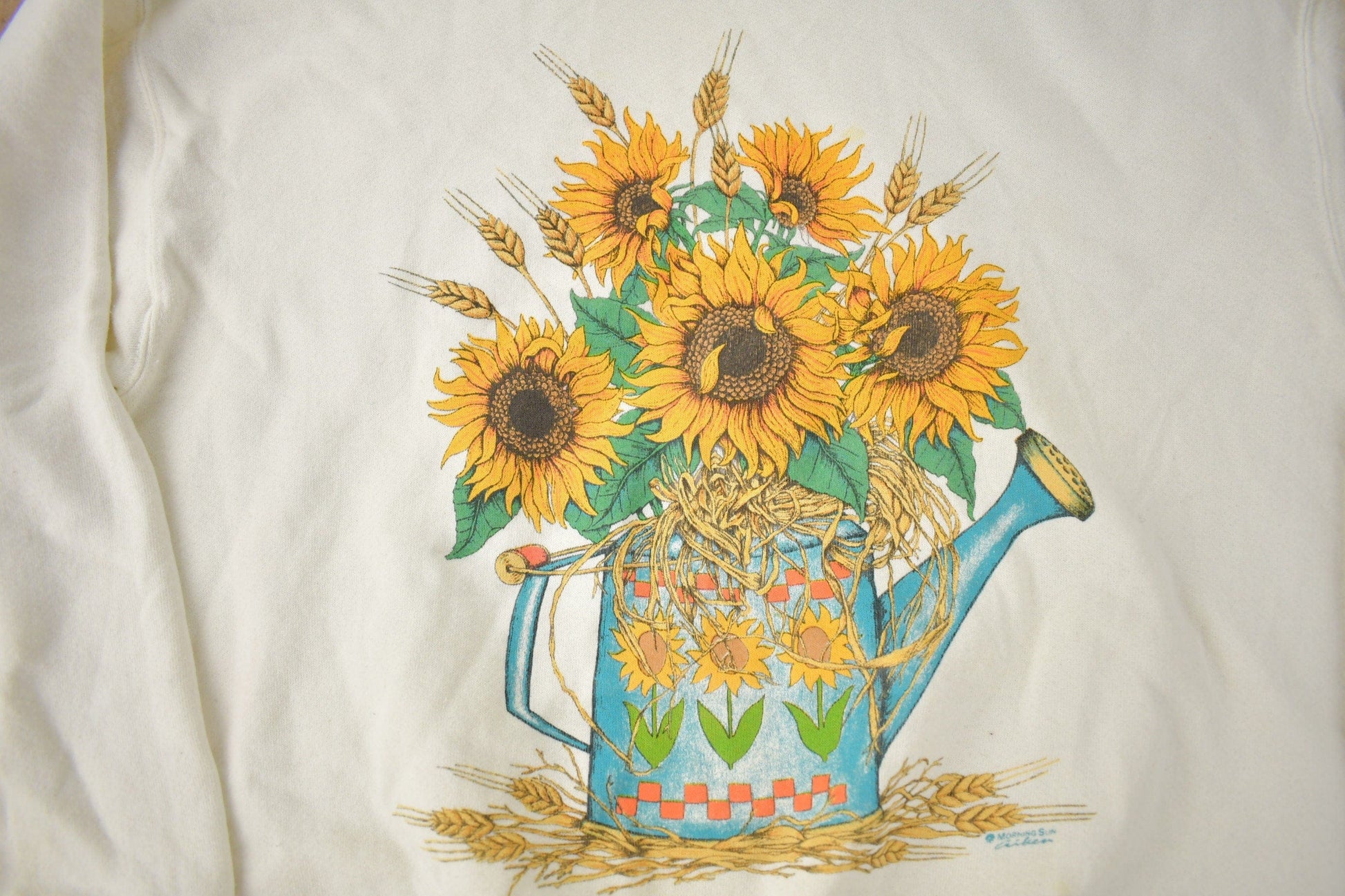 Vintage 1990s Morning Sun Sunflower Cute Grandma Crewneck Sweatshirt Women's L from propervintagecanada