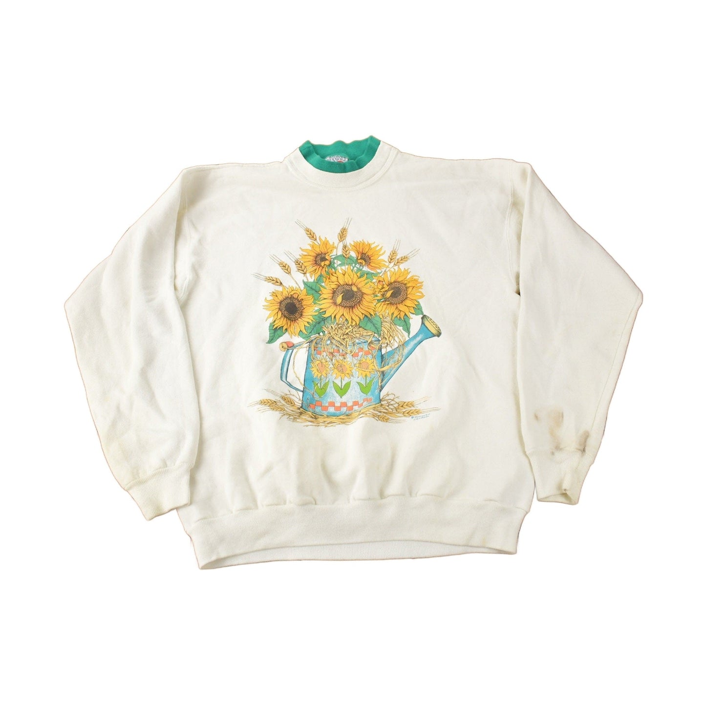 Vintage 1990s Morning Sun Sunflower Cute Grandma Crewneck Sweatshirt Women's L from propervintagecanada