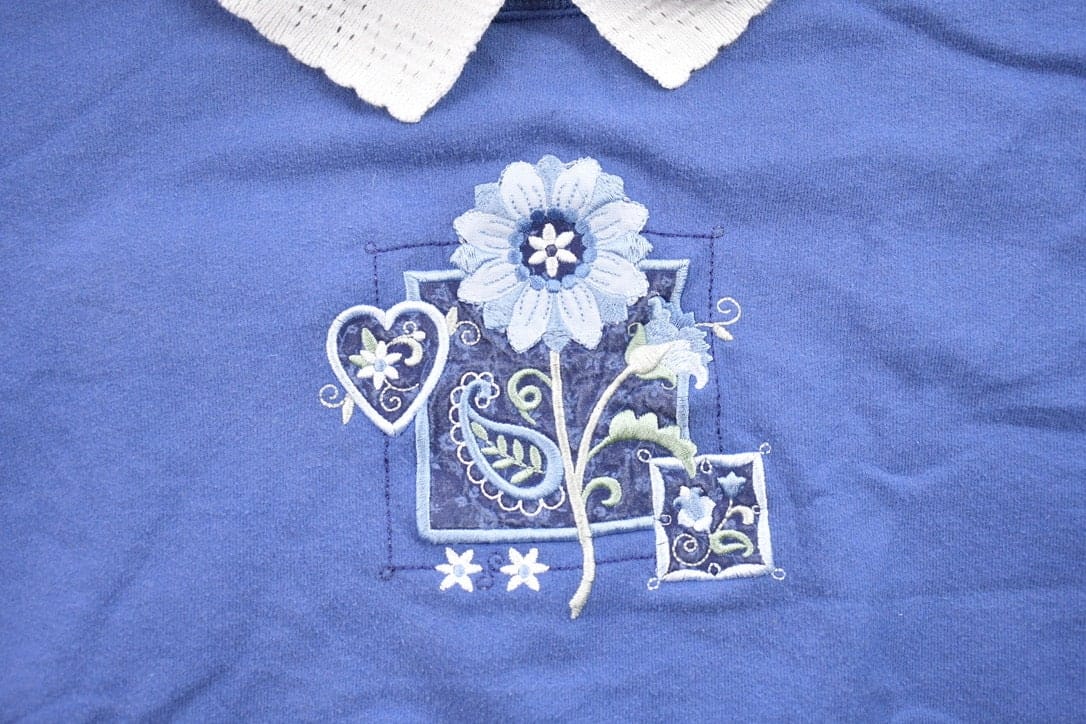 Vintage 1990s Morning Sun Top Stitch Floral Theme Sweater Men's Large from propervintagecanada