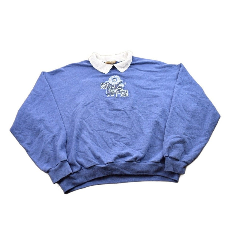 Vintage 1990s Morning Sun Top Stitch Floral Theme Sweater Men's Large from propervintagecanada