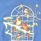 Vintage 1990s Morning Sun Winter Cardinals Graphic Print Double Collar Crewneck Sweatshirt Womens XXL from propervintagecanada