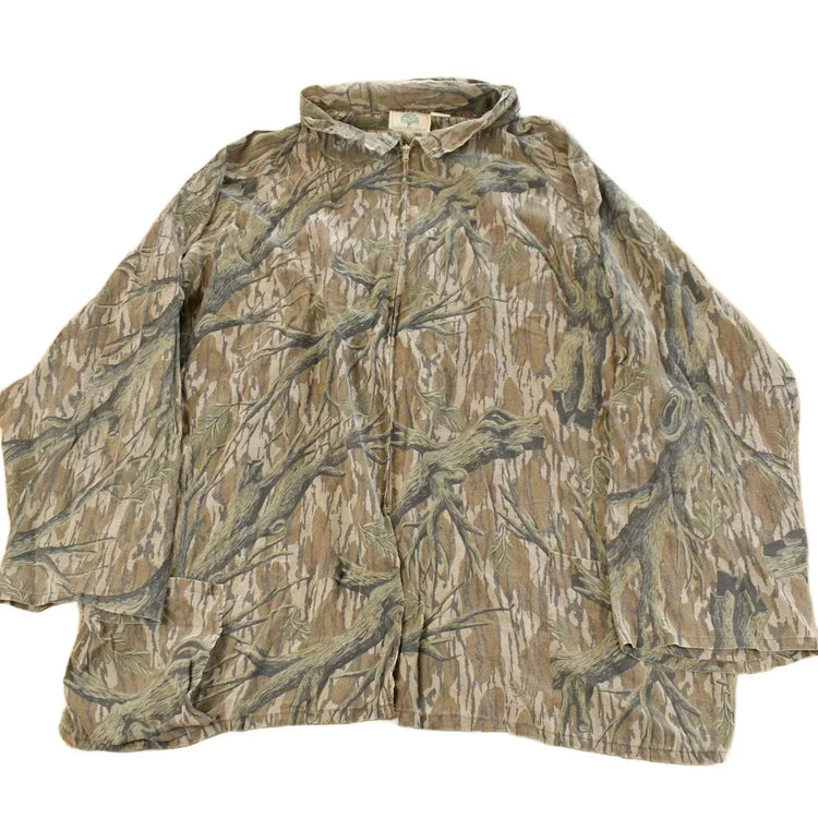 Vintage 1990s Mossy Oak All Over Print Lightweight Tree Camo Jacket Men's 2XL / Hunting Jacket / Outdoorsman / Spring Jacket / Windbreaker from propervintagecanada