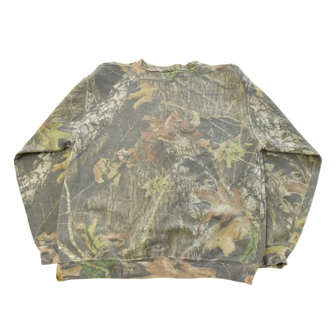 Vintage 1990s Mossy Oak Break Up Tree Camo Crewneck Sweatshirt Men's M from propervintagecanada