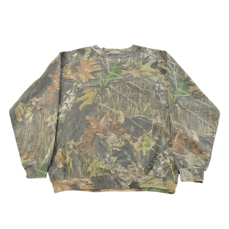 Vintage 1990s Mossy Oak Break Up Tree Camo Crewneck Sweatshirt Men's M from propervintagecanada