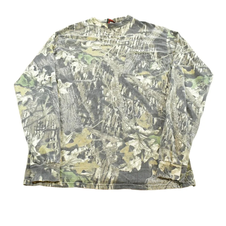 Vintage 1990s Mossy Oak Breakup Camo Long Sleeve T-Shirt Men's L from propervintagecanada