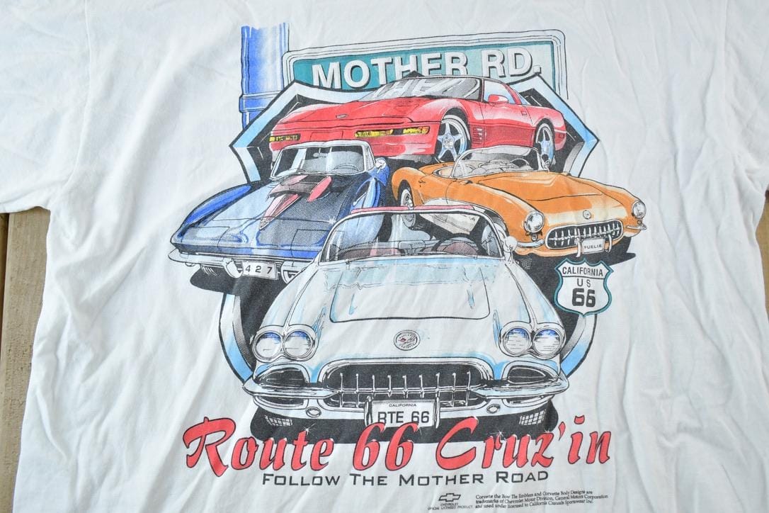 Vintage 1990s Mother Road Route 66 Souvenir Single Stitch Graphic Print T-Shirt Men's XL from propervintagecanada