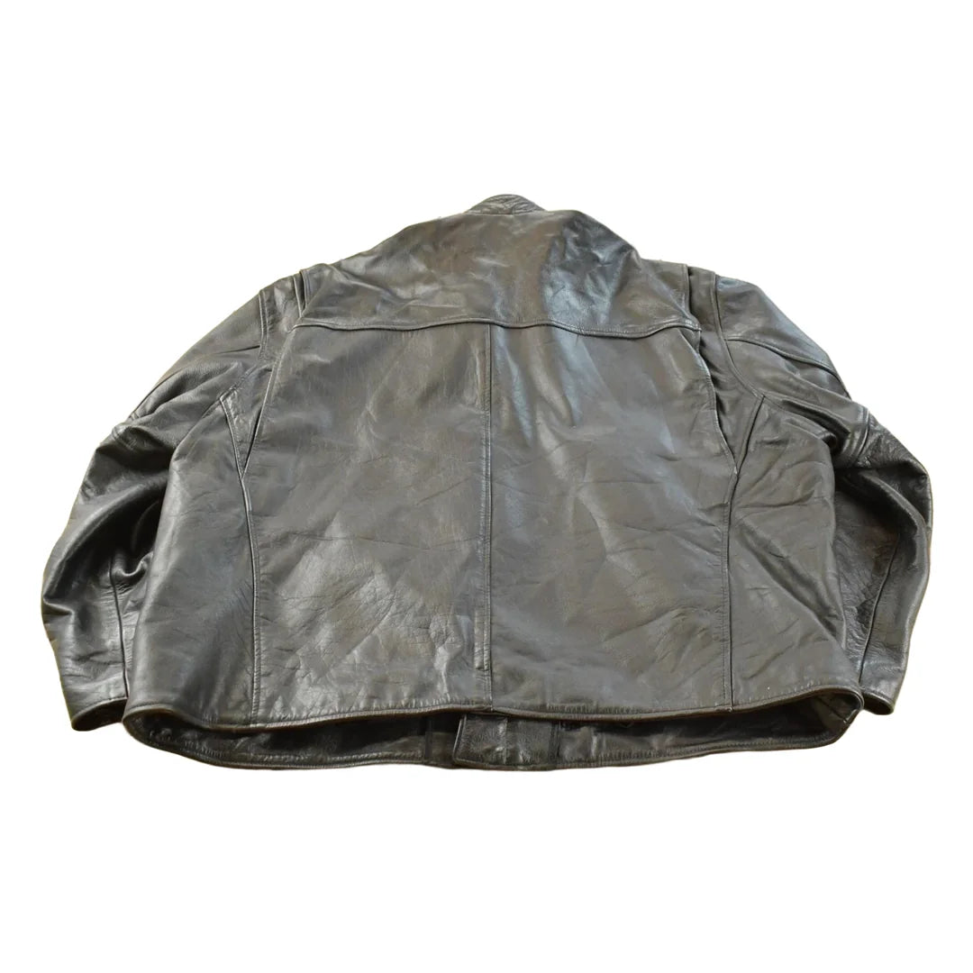 Vintage 1990s Moto Leather Jacket Men's 5XL / Motorcycle / Biker / Outdoorsman / 90s Outerwear / Easy Rider from propervintagecanada