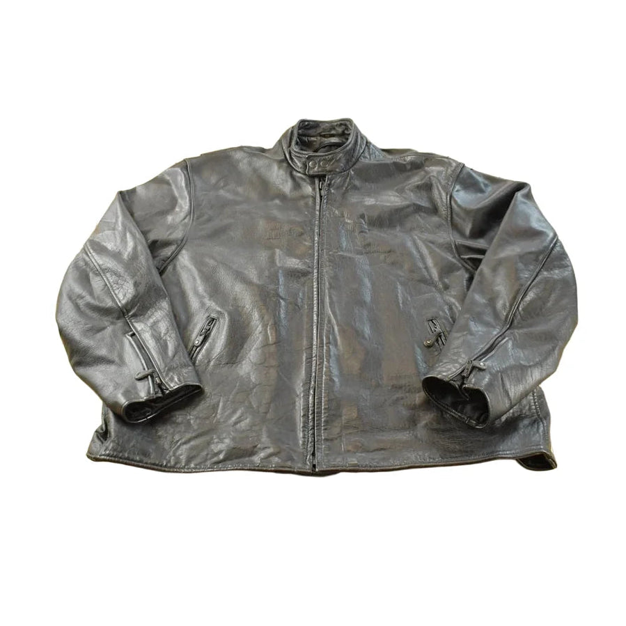Vintage 1990s Moto Leather Jacket Men's 5XL / Motorcycle / Biker / Outdoorsman / 90s Outerwear / Easy Rider from propervintagecanada